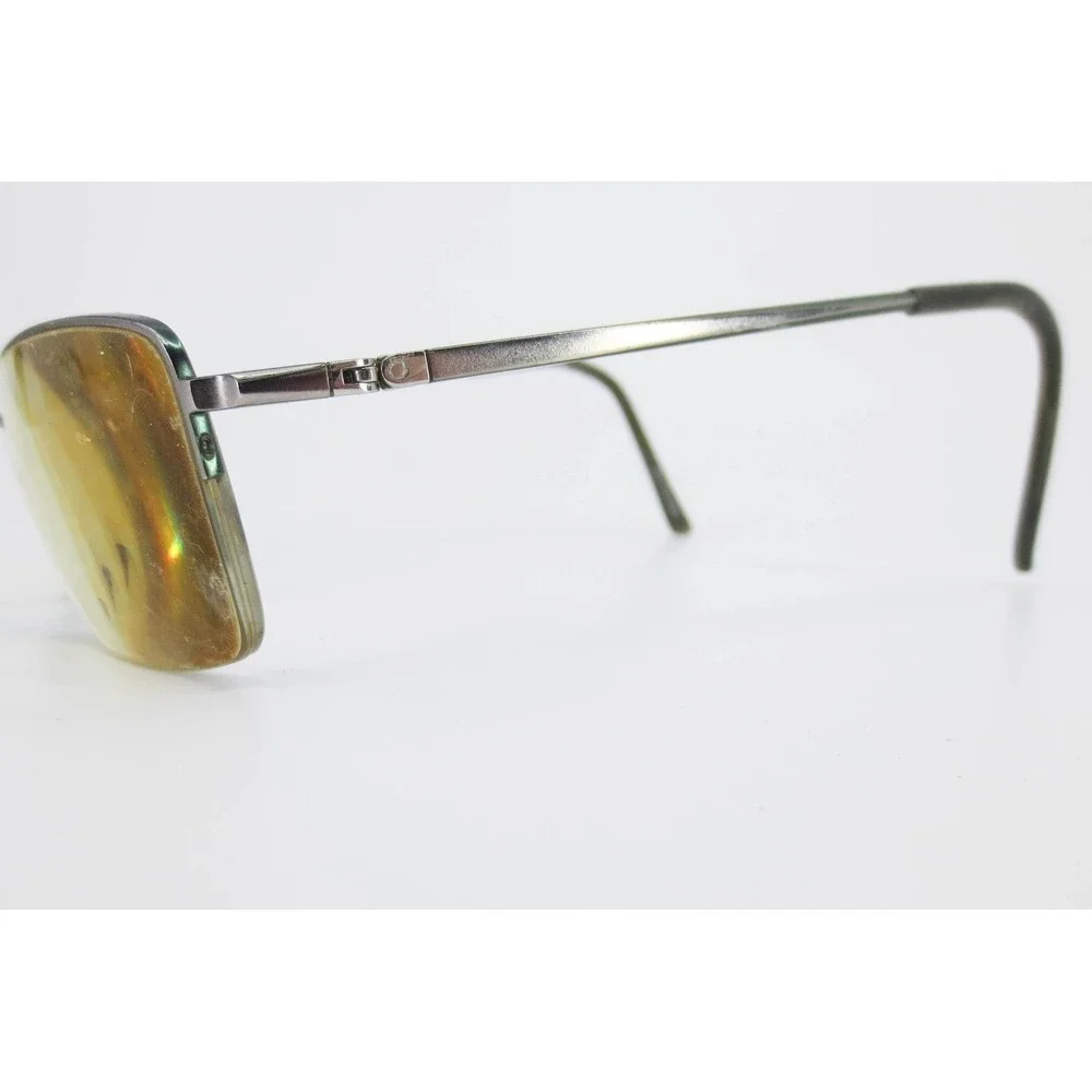 Turboflex TF340 Rectangular Semi-Rimless Eyeglass Frames Green 55-17-145 35388